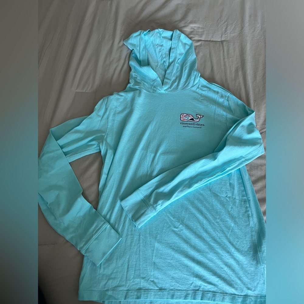 Light Blue Vineyard Vines Long Sleeve with Hood